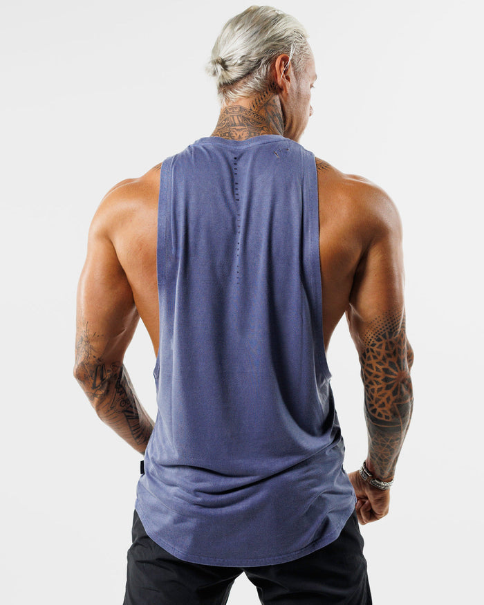 MOTO DISTRESSED BRO TANK - BLUE