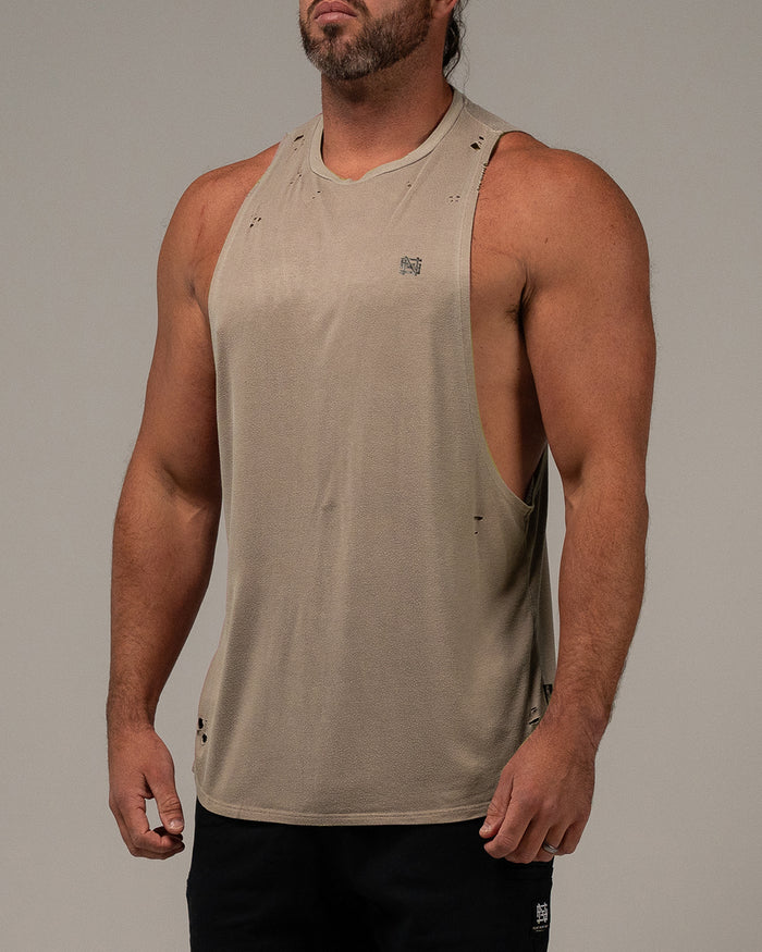 MOTO DISTRESSED BRO TANK - EARTH