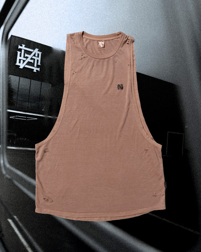 MOTO DISTRESSED BRO TANK - EARTH