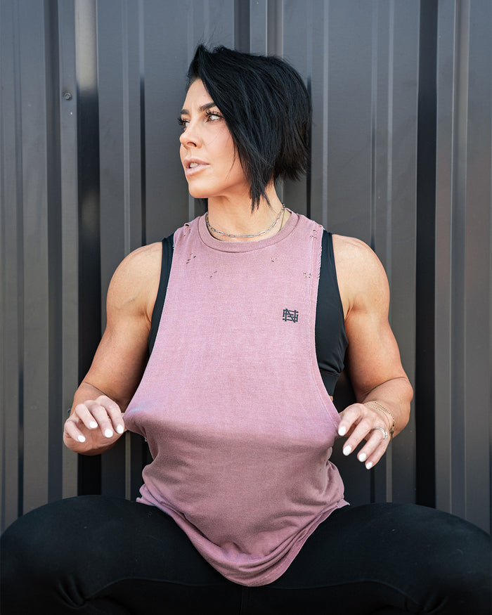 MOTO DISTRESSED BRO TANK - RED