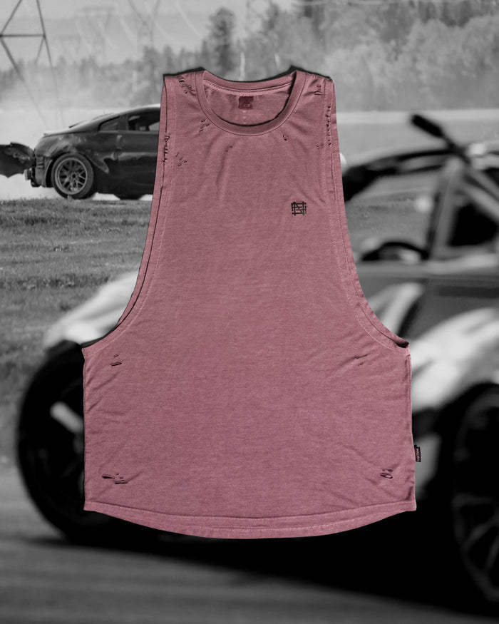 MOTO DISTRESSED BRO TANK - RED