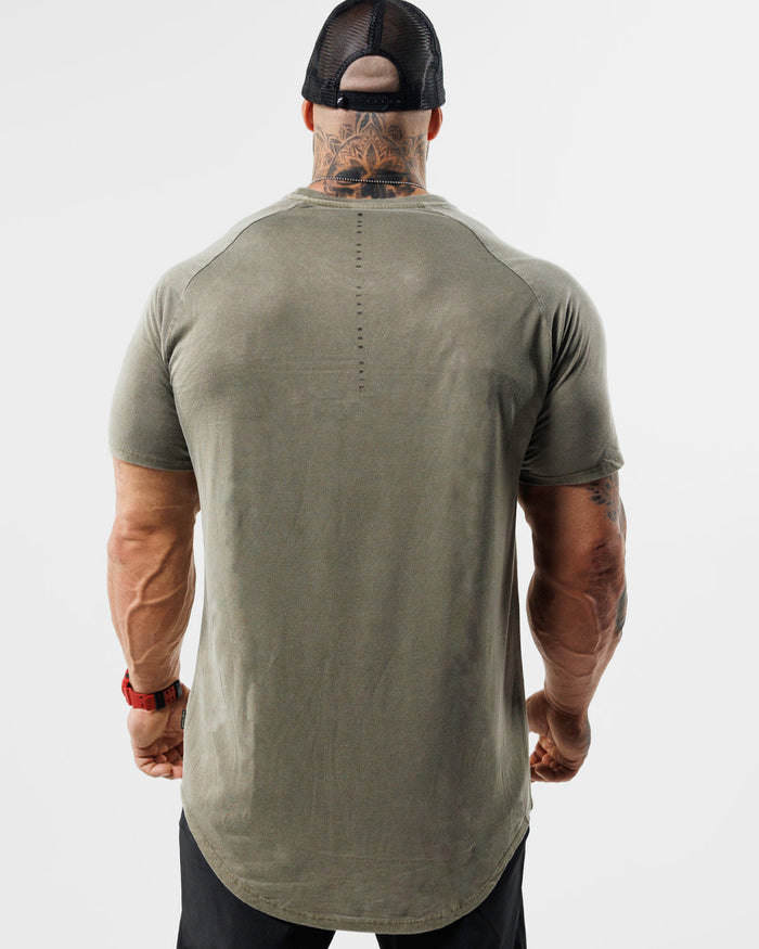 MOTO DISTRESSED TEE - OLIVE