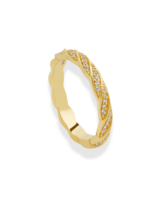 Nadia Twisted Pave Band - Mod + Jo - Jewelry built to last, advanced plating technology