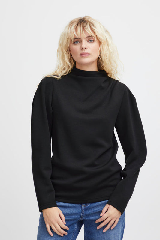 Naida Long Sleeve Top (Black)