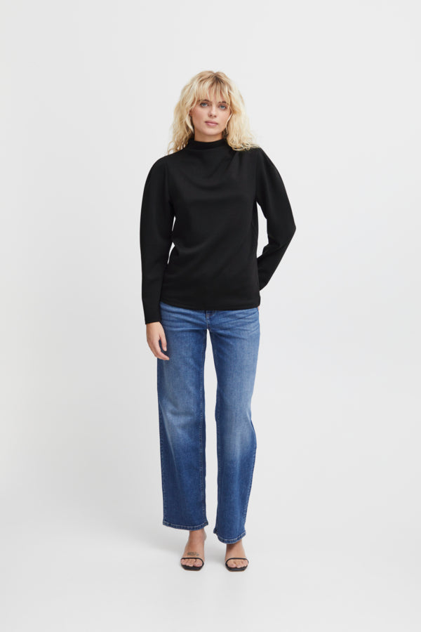 Naida Long Sleeve Top (Black)