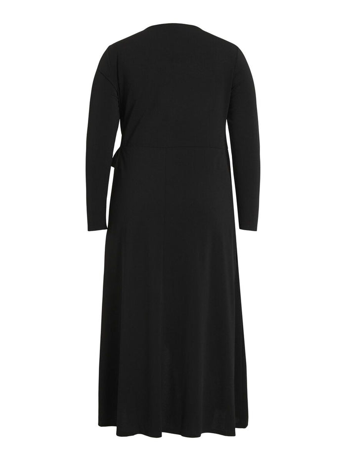 NANCY MIDI WRAP DRESS (BLACK)