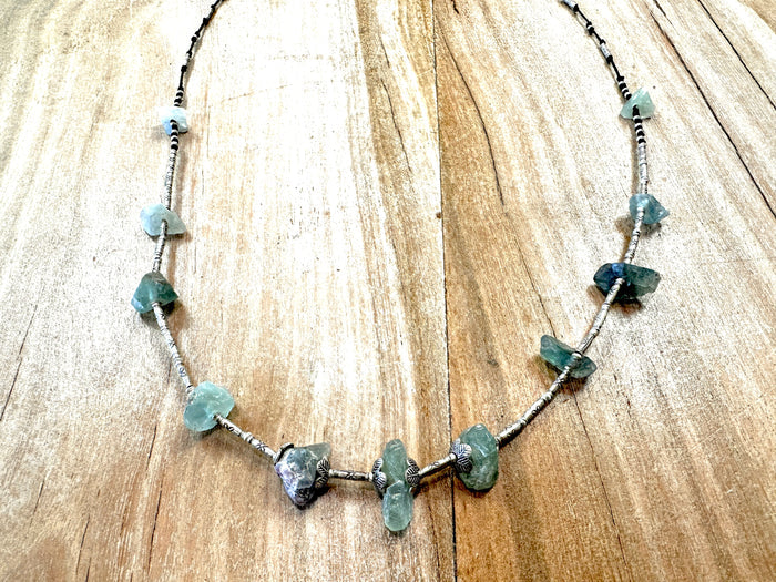 Necklace - 29" Amethyst & Silver