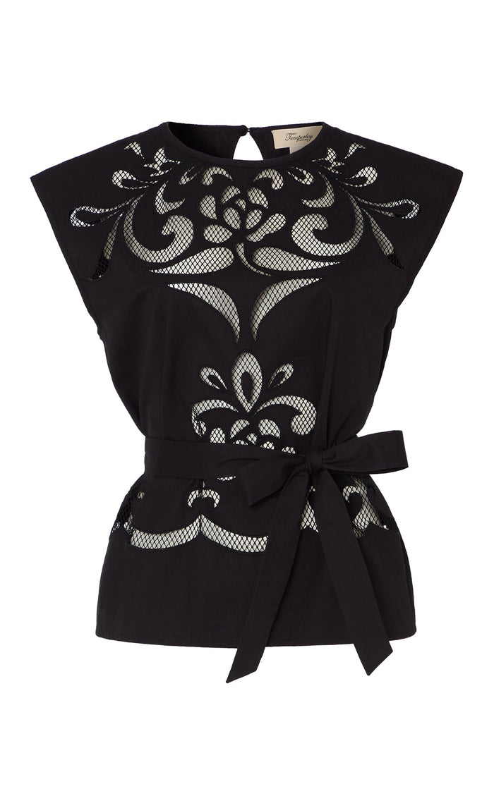 Nelle Sleeveless Top - Black