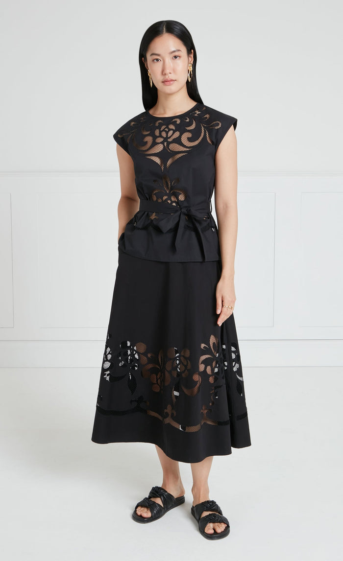 Nelle Sleeveless Top - Black