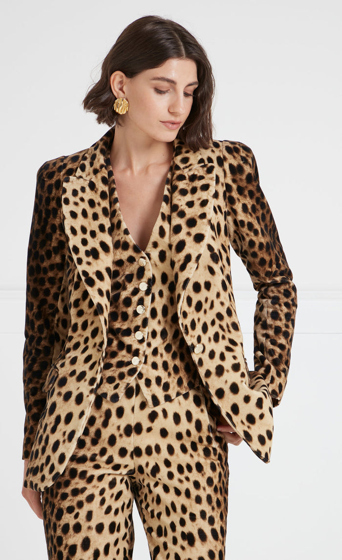 Nemera Velvet Jacket - Leopard Print