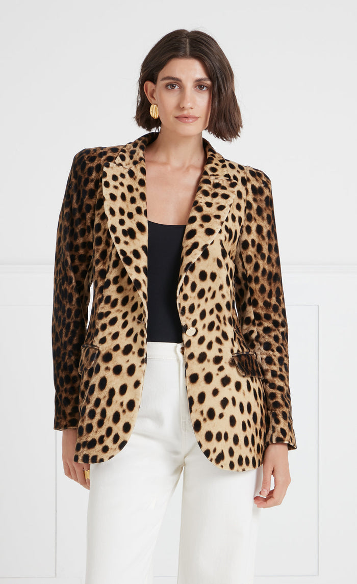 Nemera Velvet Jacket - Leopard Print