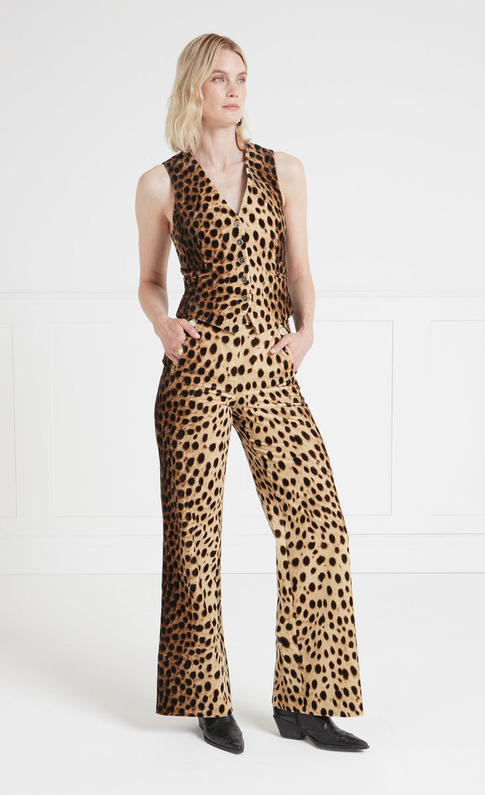 Nemera Velvet Waistcoat - Leopard Print