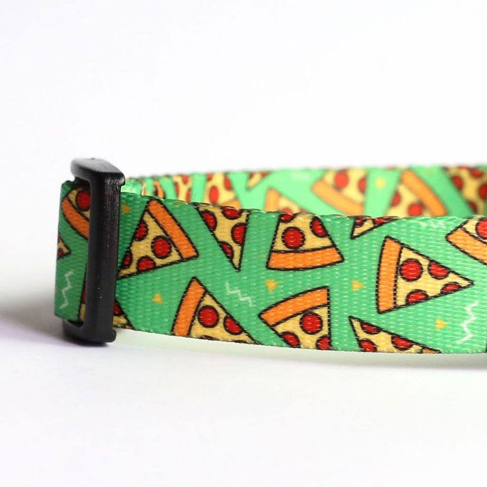 Neon Green Pizza Dog Collar - Clive and Bacon