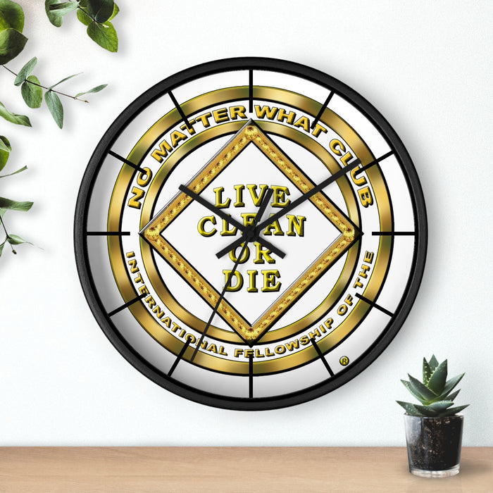 NO MATTER WHAT " GOLD" WALL CLOCK