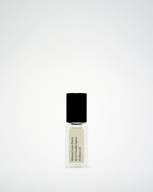 Perfume bottle with black cap on a white background