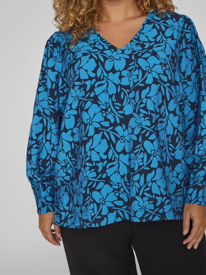 NOA V NECK TOP (NAVY/BLUE)