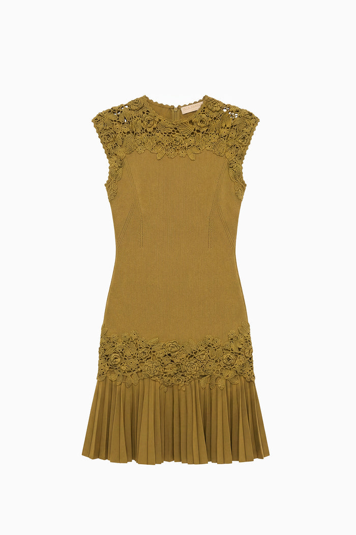 Noemie Crochet Mini Dress - Loden