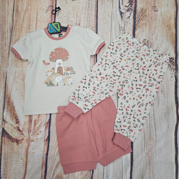 NORUK 3 PC PAJAMAS PORCUPINE/MUSHROOMS S26P54
