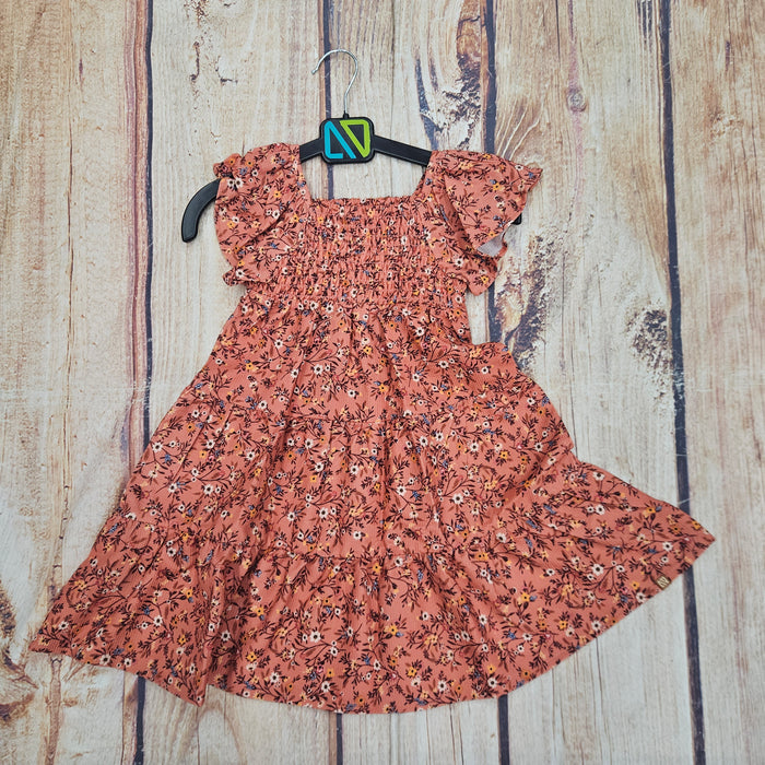 NORUK FLORAL DRESS BROWN S2606
