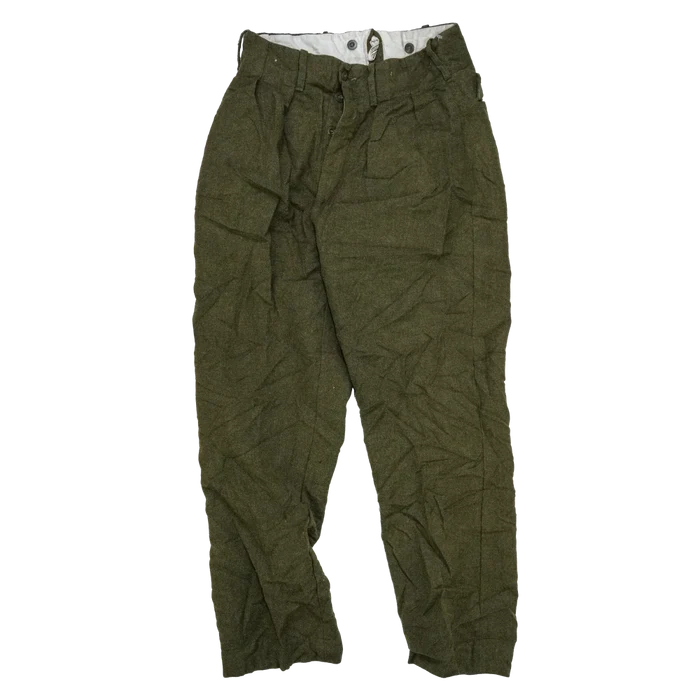 Norwegian Army Olive Wool Trousers - Large - Norwegian Army Surplus - Dress Trousers
