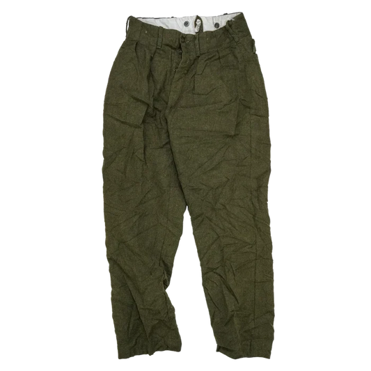 Norwegian Army Olive Wool Trousers - Large - Norwegian Army Surplus - Dress Trousers