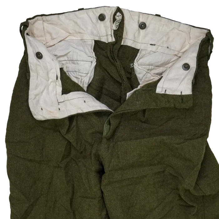 Norwegian Army Olive Wool Trousers - Large - Norwegian Army Surplus - Dress Trousers