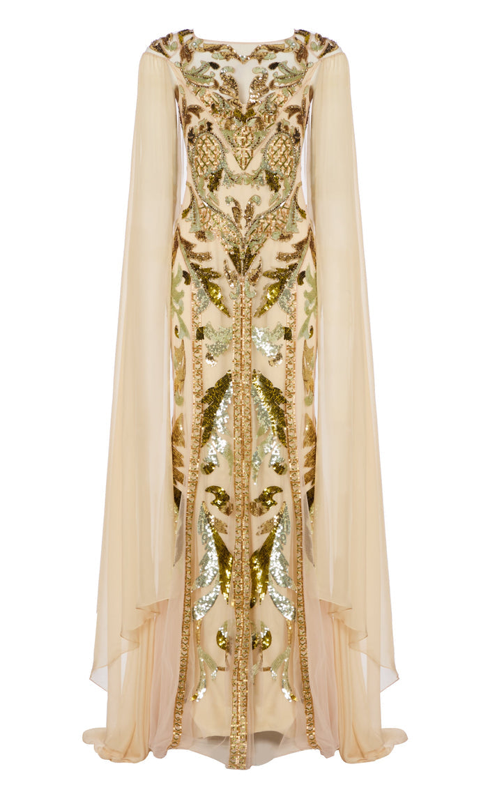 Novella Cape Gown - Gold