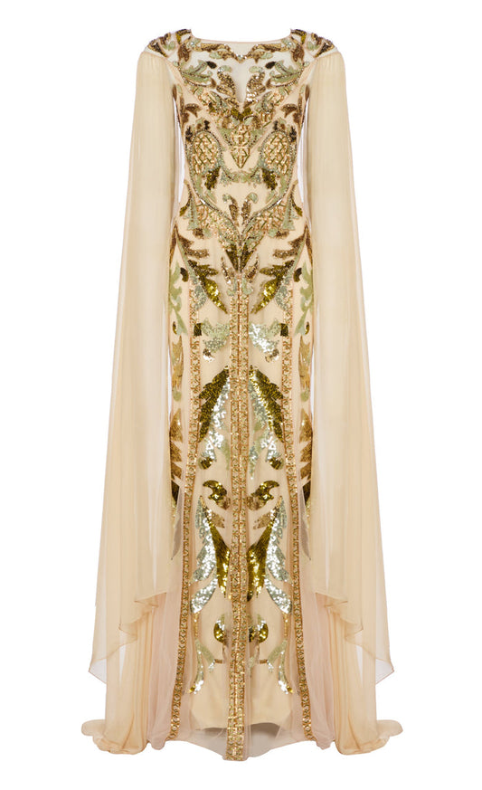 Novella Cape Gown - Gold