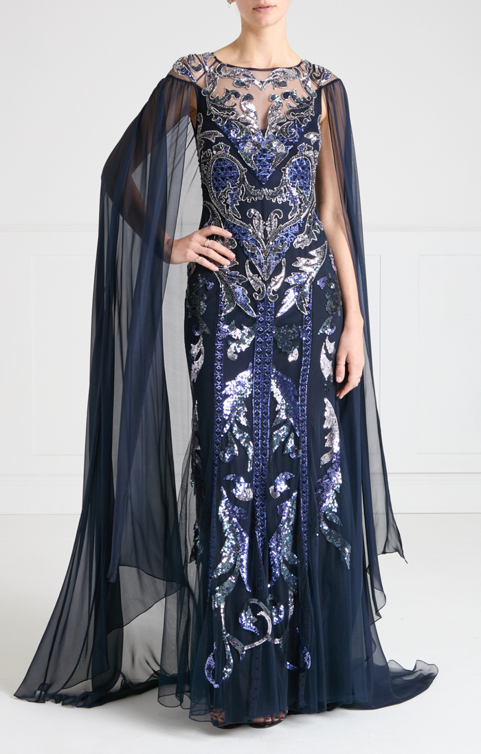 Novella Cape Gown - Midnight