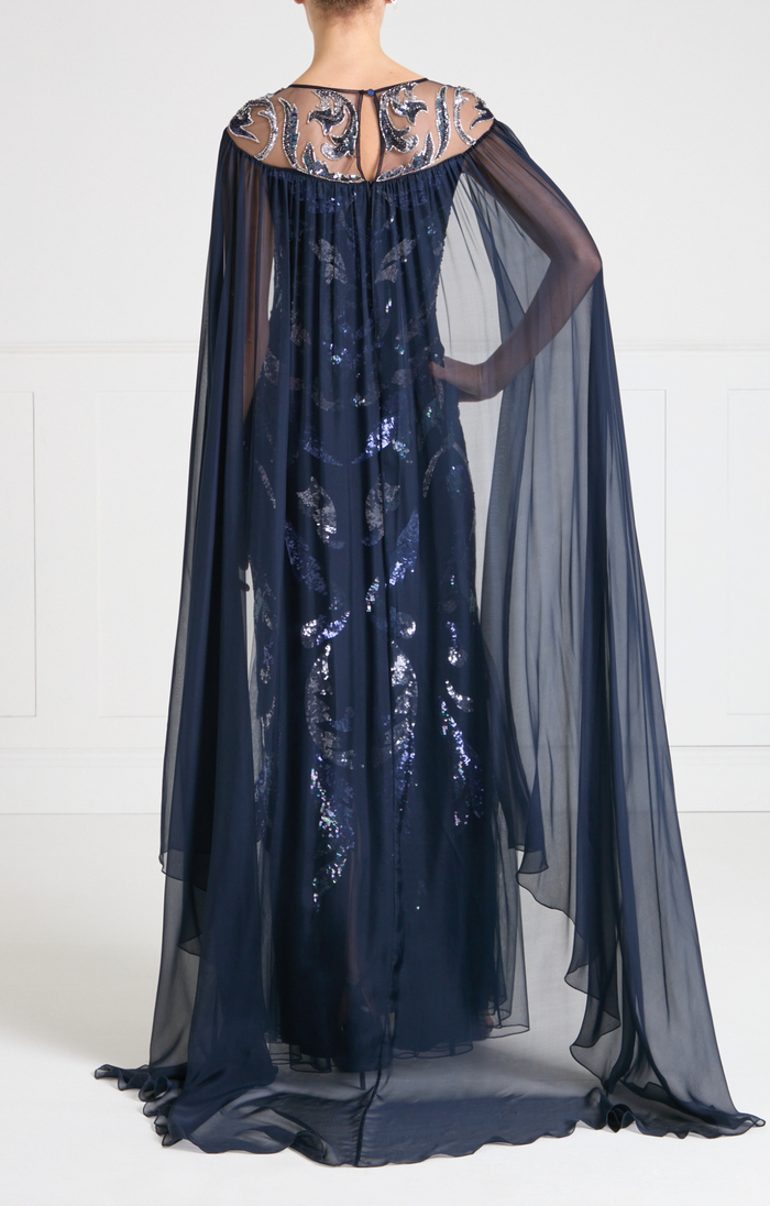Novella Cape Gown - Midnight