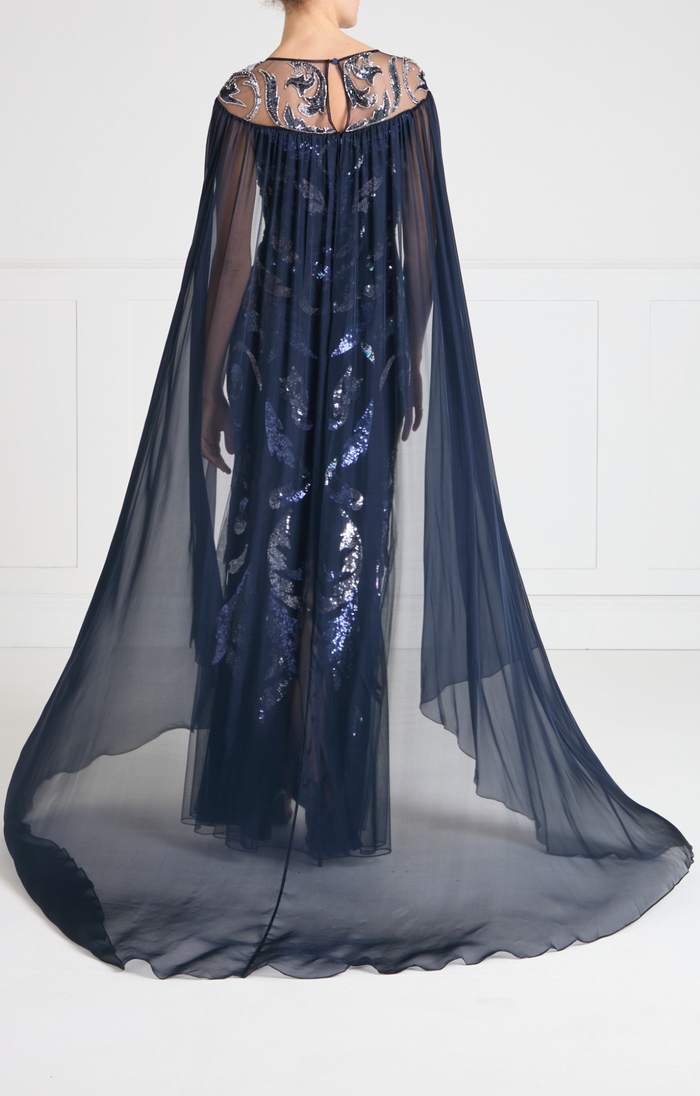 Novella Cape Gown - Midnight