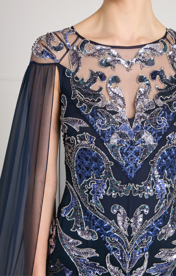 Novella Cape Gown - Midnight