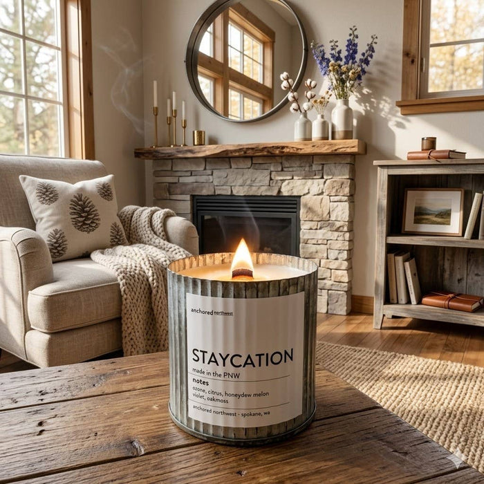 Ocean Shores Rustic Wood Wick Candle