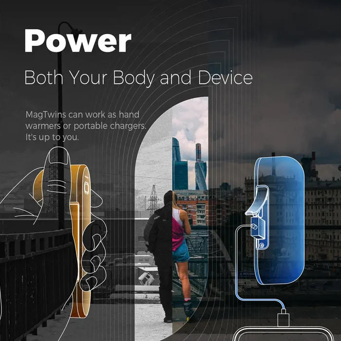 Charging infographic for Ocoopa UT2s rechargeable hand warmers