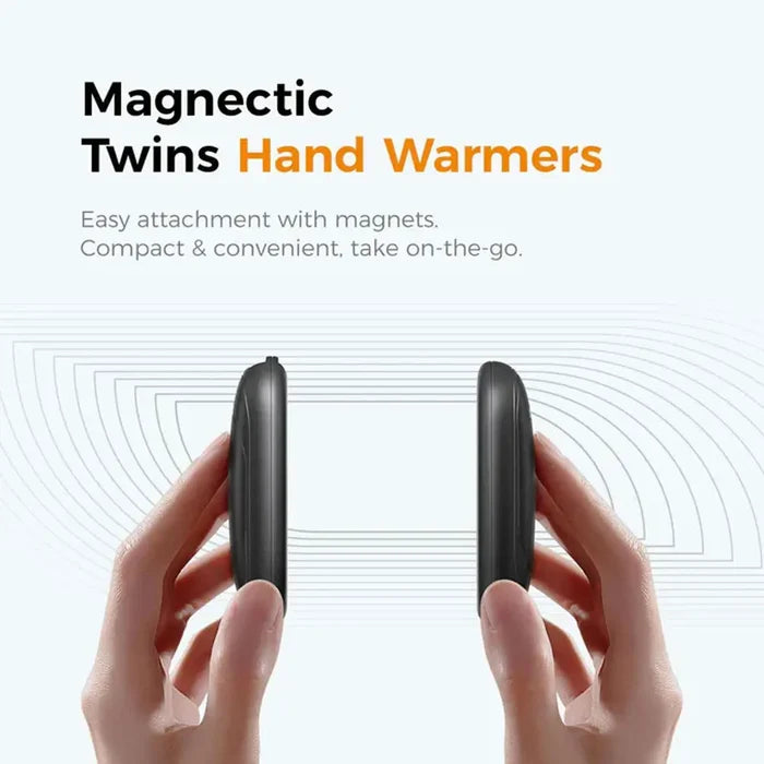 Infographic showing the magnetic properties of an Ocoopa UT3 Lite rechargeable hand warmer