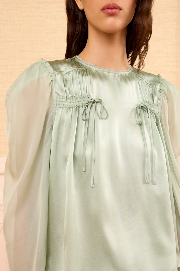 Odette Silk Blouse - Celadon