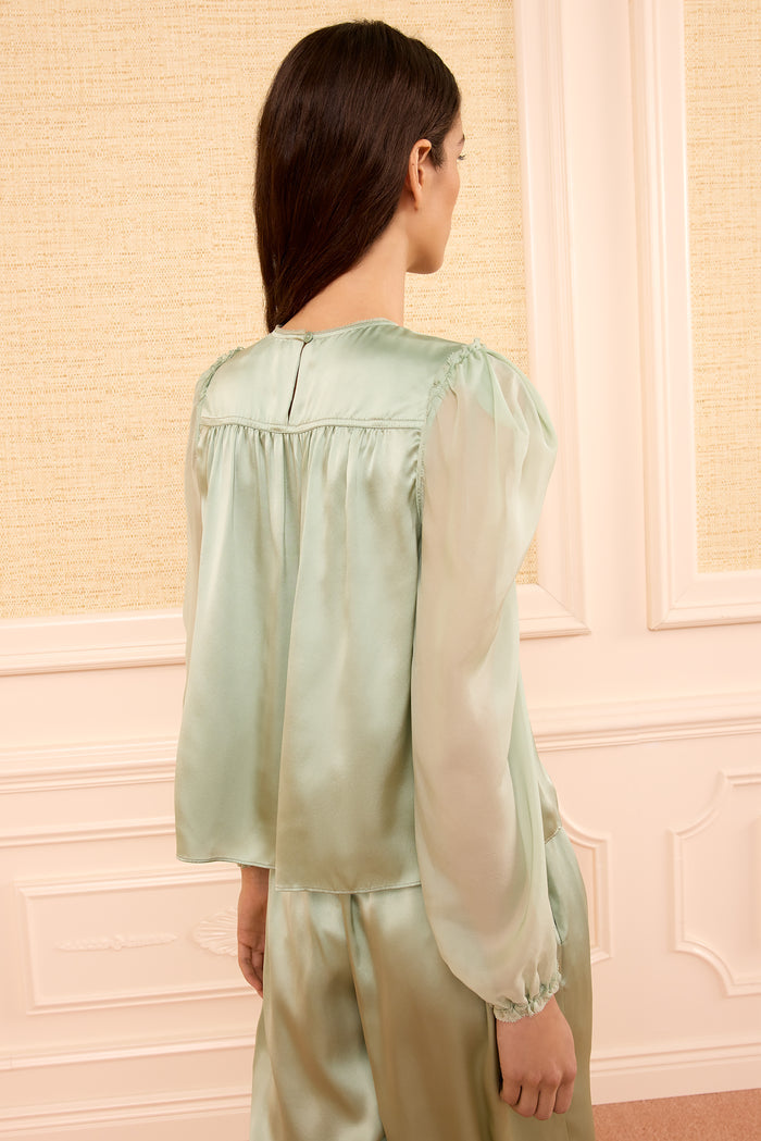 Odette Silk Blouse - Celadon