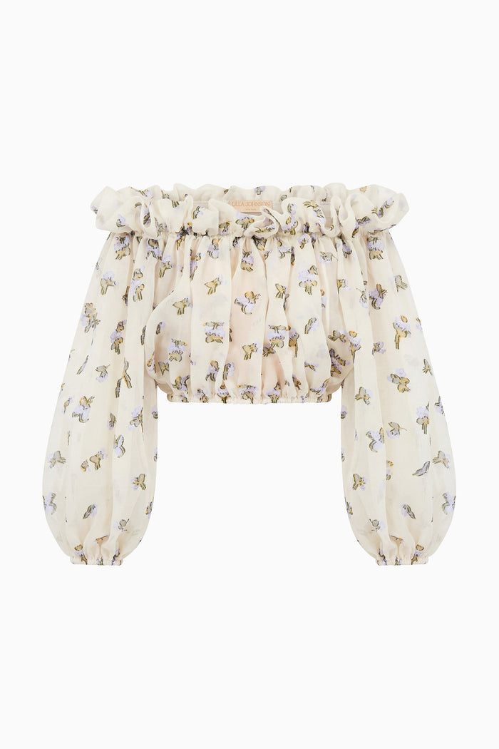 Ondine Organza Blouse - Violet Leaf