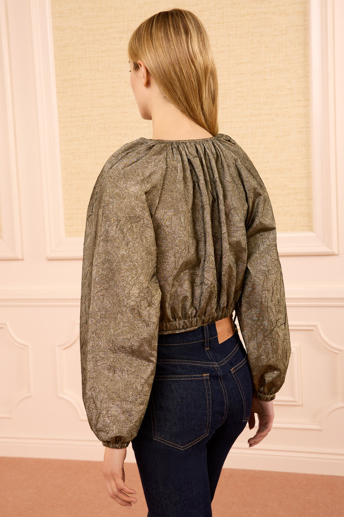 Orielle Taffeta Bomber Jacket - Light Gold