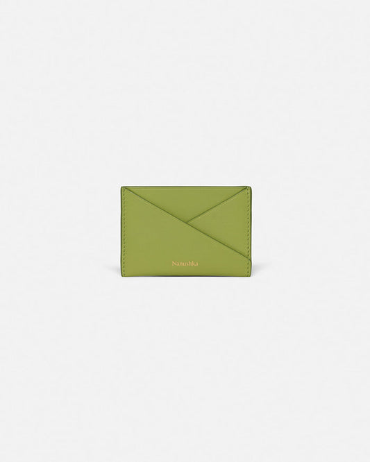 Origami - Leather cardholder - Lime/Moonbeam