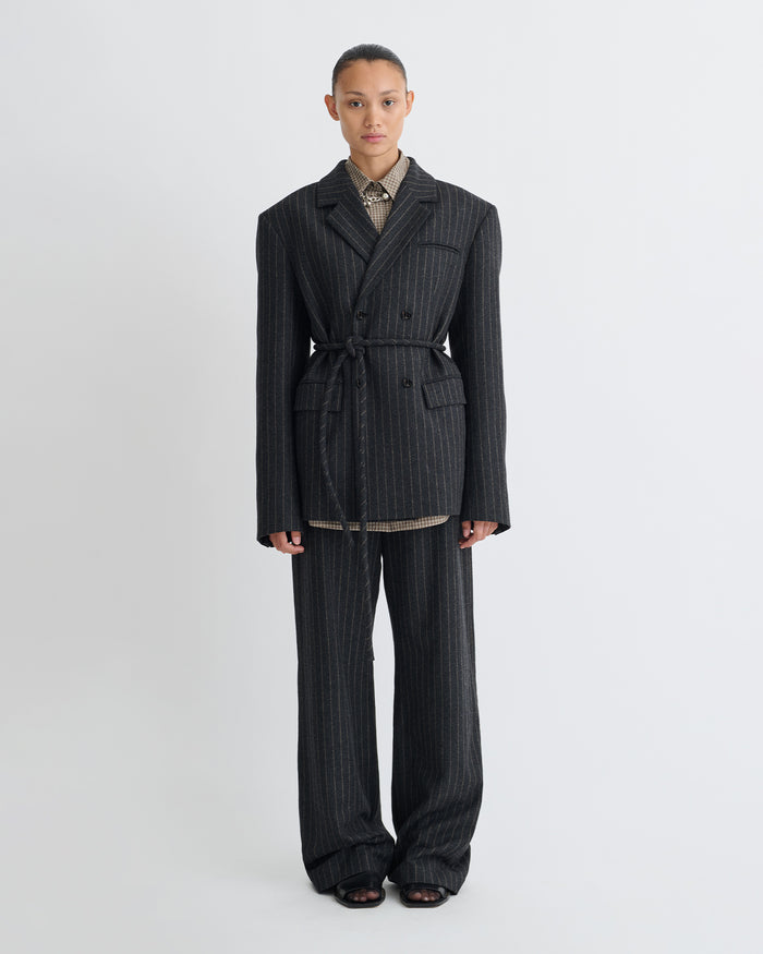 Osono - Pinstripe wool blazer - Black/Grey