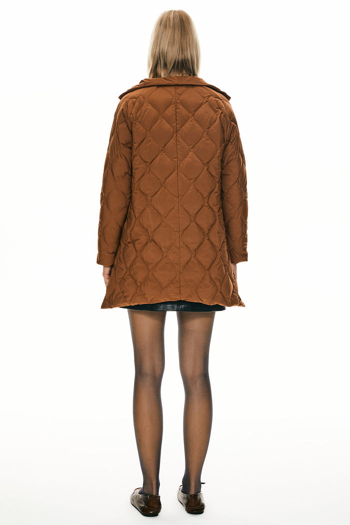 Orolay Oversized Quilted Puffer Jacket Lightweight with Pockets #color_coffee