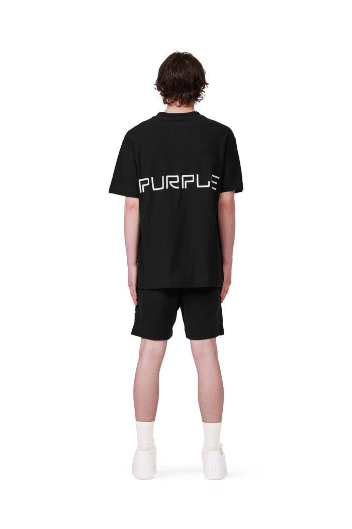 P413 Relaxed Fit Short - French Terry Sweat Short Wordmark Black - Clique Apparel