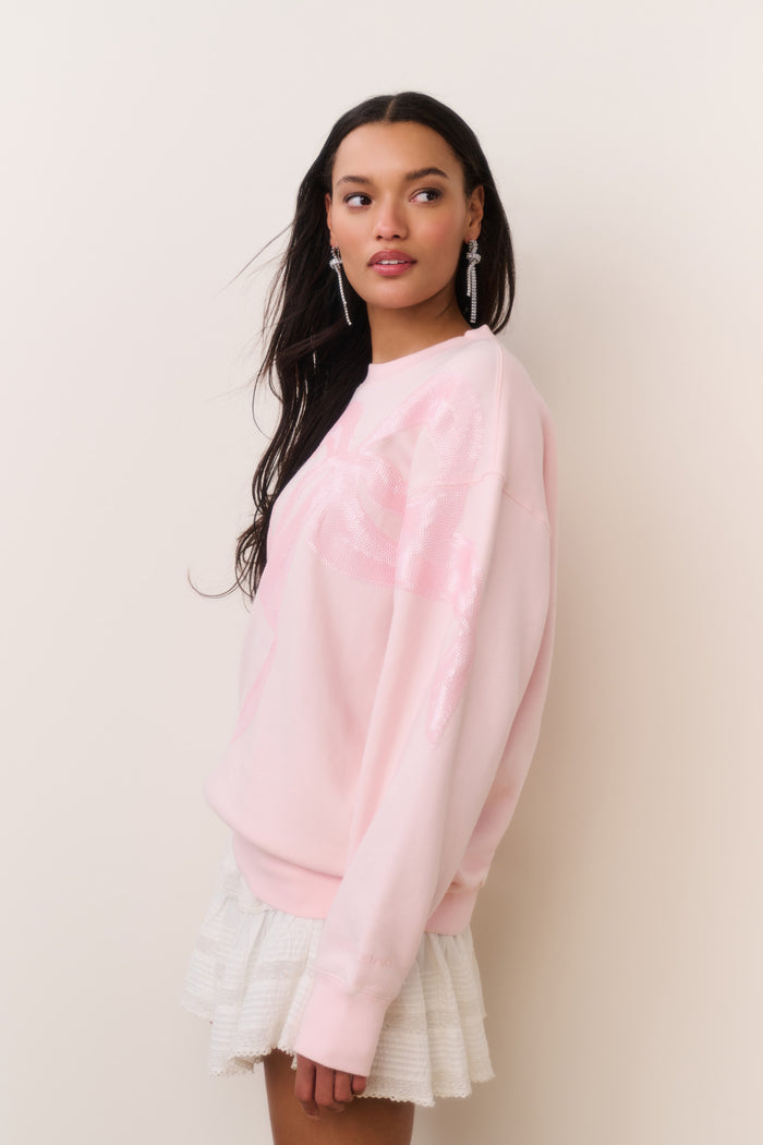 Palo Sequin Bow Fleece Pullover
