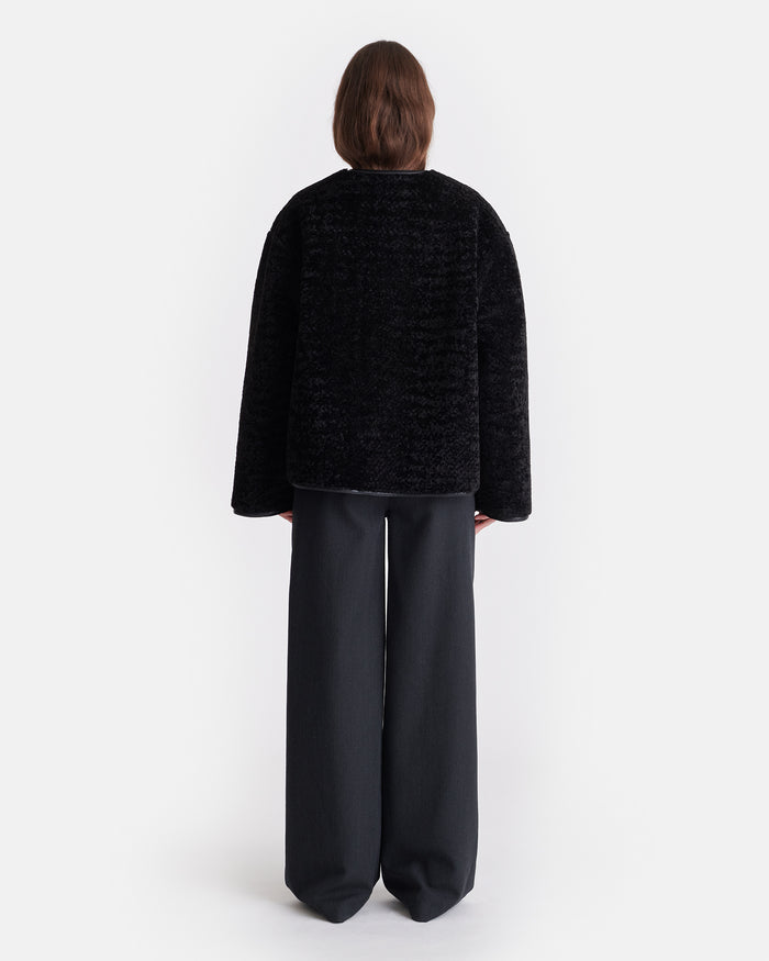Panka - Reversible shearling jacket - Black/Black