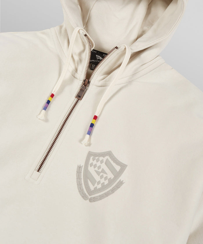 Paper Plane - Collegiate Spectrum Half Zip Drop Shoulder Hoodie - Vapor - Clique Apparel