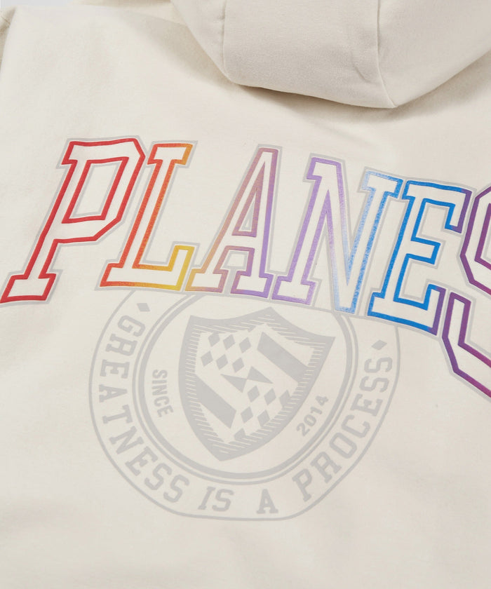 Paper Plane - Collegiate Spectrum Half Zip Drop Shoulder Hoodie - Vapor - Clique Apparel