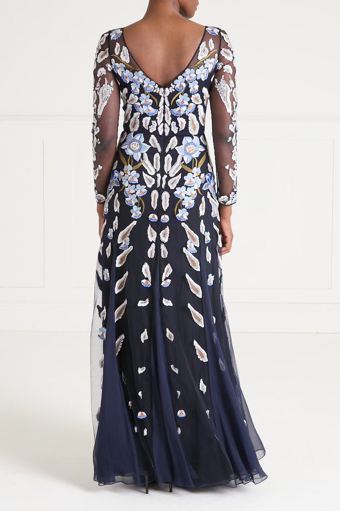 Pardus Sleeved Gown - Midnight