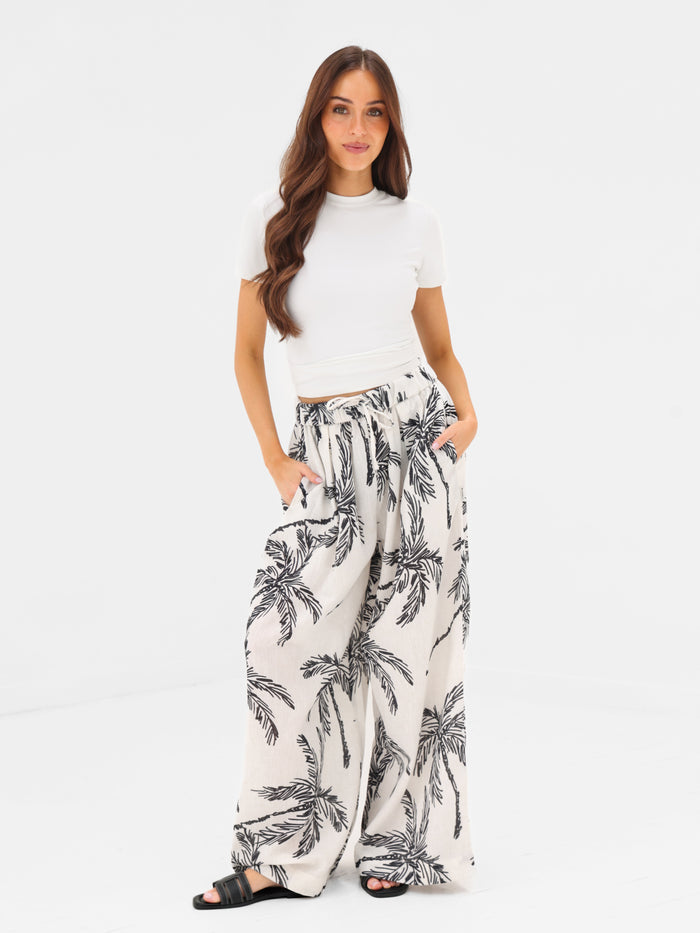 Payton Palm Print Trousers - Palm Print