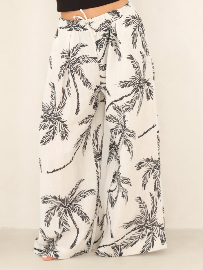 Payton Palm Print Trousers - Palm Print